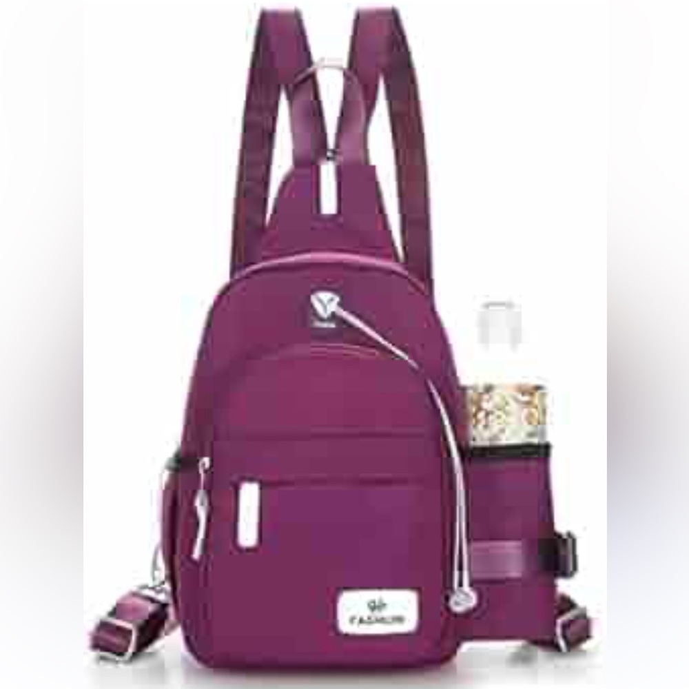 Duo Mei Lin Purple Crossbody Shoulder Sling Backpack